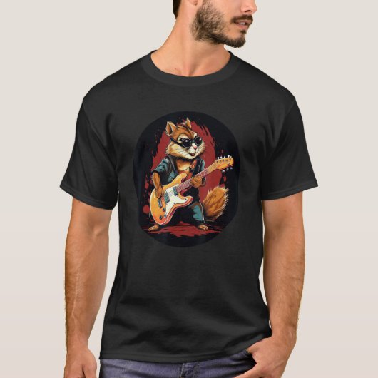 Chipmunk用エレクトリックギター付きロッカーリス Tシャツ (正面)