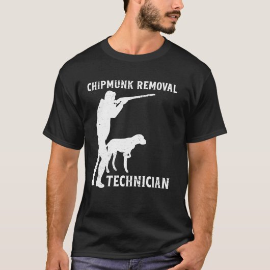 Chipmunk除去技術者リスおもしろいリス Tシャツ (正面)