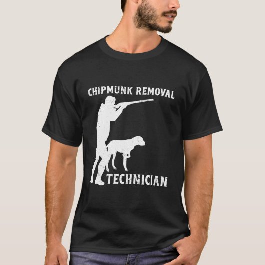 Chipmunk除去技術者リスおもしろいリス Tシャツ (正面)