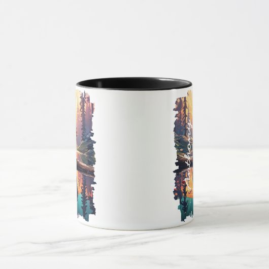 Chipmunk at Sunset Lake Reflection マグカップ (中央)