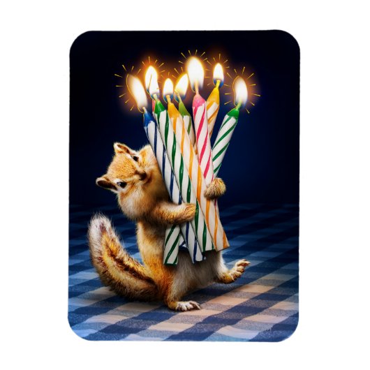 Chipmunk Birthday Candles マグネット (縦)
