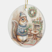 Chipmunk Christmas Wildlife Ornament セラミックオーナメント (左)
