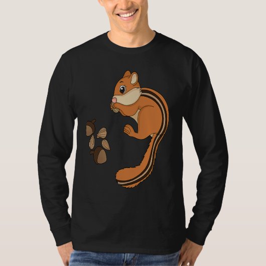 Chipmunk Eating Nuts  Nuts  For Kids Tシャツ (正面)