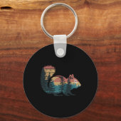 Chipmunk Hunting Hiking Outdoor Camping Forest Men キーホルダー (正面)