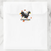 Chipmunk illustration (12) Black ラウンドシール (バッグ)