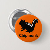 Chipmunk　illustration　(12)　Black 缶バッジ (正面&裏面)