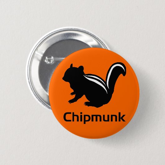 Chipmunk　illustration　(12)　Black 缶バッジ (正面&裏面)