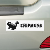 Chipmunk　illustration　(14)　Black バンパーステッカー (車上)