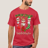Chipmunk In Christmas Socks Lights Chipmunk Xmas g Tシャツ (正面)