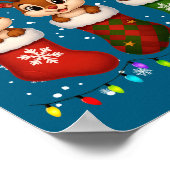 Chipmunk In Christmas Socks Lights Chipmunk Xmas L ポスター (角)