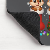 Chipmunk In Christmas Socks Lights Chipmunk Xmas L マウスパッド (コーナー)