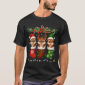 Chipmunk In Christmas Socks Lights Chipmunk Xmas L Tシャツ (正面)