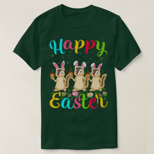 Chipmunk Lover Funny Easter Egg Bunny Chipmunk Hap Tシャツ (デザイン正面)