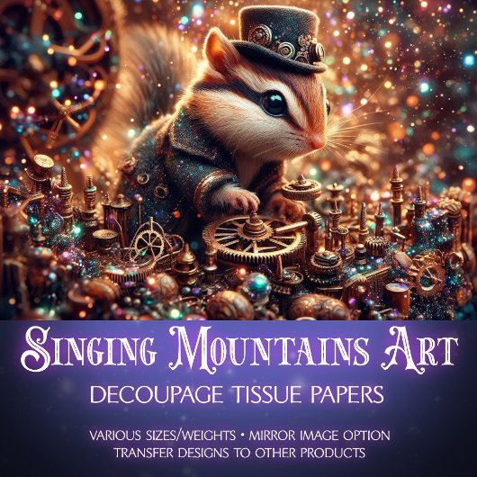 Chipmunk Magical Brass Workshop Decompage 薄葉紙