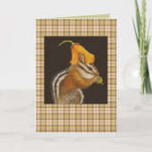 Chipmunk on plaidカード カード (正面)