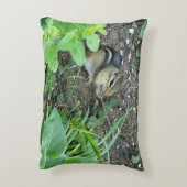 Chipmunk Photo In The Garden Eating Seeds アクセントクッション (裏面(縦))