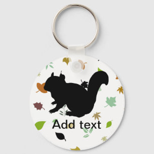 Chipmunk , Squirrel , illustration , (Black) キーホルダー