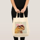 Chipmunk wears flower hat トートバッグ (正面(商品))