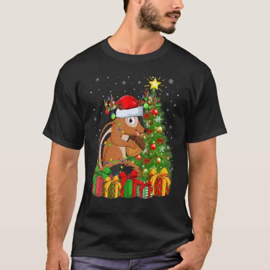 Chipmunk   Xmas Holiday Santa Chipmunk Christmas T Tシャツ (正面)