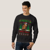 Chipmunk   Xmas Tree Light Ugly Santa Chipmunk Chr スウェットシャツ (正面フル)