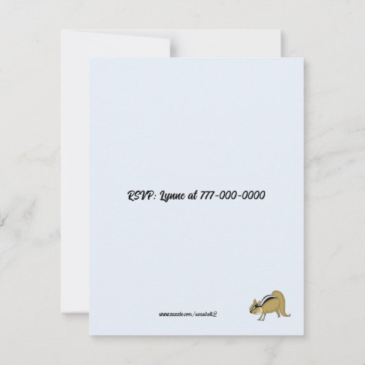 ChipmunksとFriends誕生日パーティーの招待 招待状 (裏面)