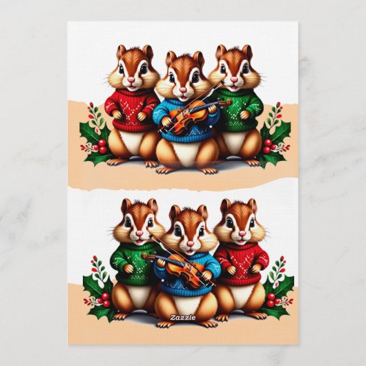 Chipmunks Christmas Party Invitation 招待状 (裏面)