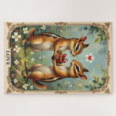 Chipmunks Exchanging Heart-Shaped Acorn ジグソーパズル (横)