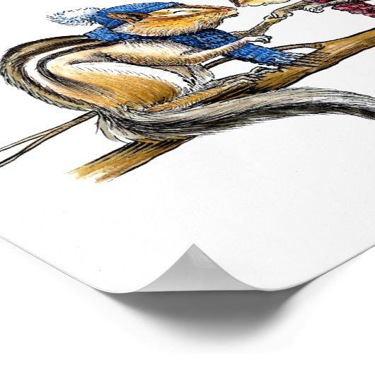 Chipmunks Under the Mistletoe Print ポスター (角)