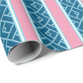Chippendale Stripe in Pink and Deep Aqua ラッピングペーパー (ロールコーナー)