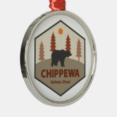Chippewa National Forest Minnesota Bear メタルオーナメント (右)