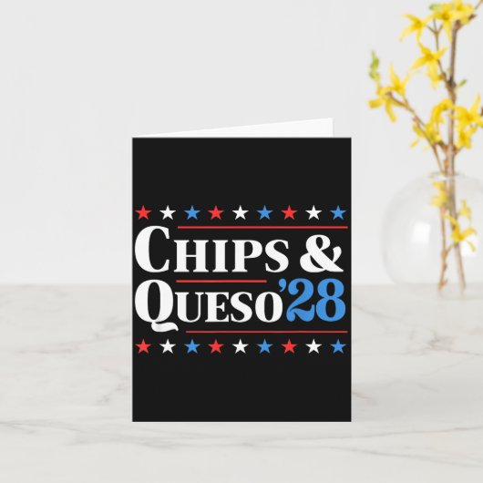 Chips And Queso 2028 Funny Presidential Election 2 カード (黄色い花)