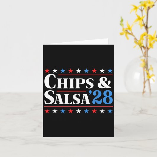 Chips And Salsa 2028 Funny Presidential Election 2 カード (黄色い花)