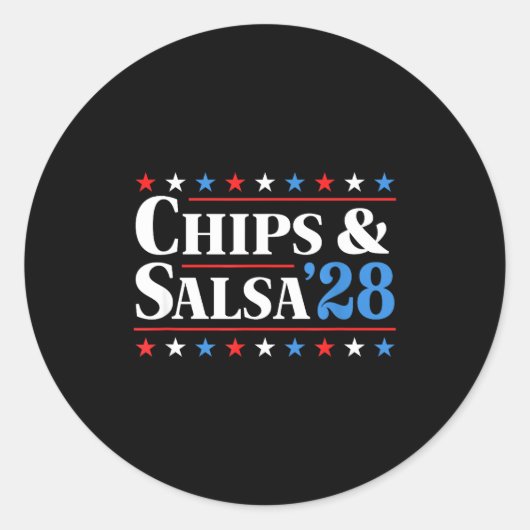Chips And Salsa 2028 Funny Presidential Election 2 ラウンドシール (正面)