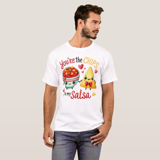 Chips and Salsa Cute Snack Illustration Tシャツ (正面フル)