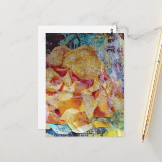 chips junk journal Mixed Media Collage ポストカード (正面/裏面インサイチュ)
