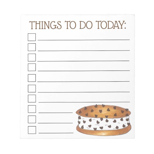 Chipwich Ice Cream Sandwich Things To Do List ノートパッド (正面)