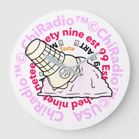 CHIRadio LLCアイスクリーム帽子 ラージ壁時計 (正面)