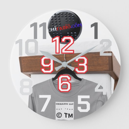 ChiRadioLLC™ wallClock design by www.djelove.com ラージ壁時計 (正面)