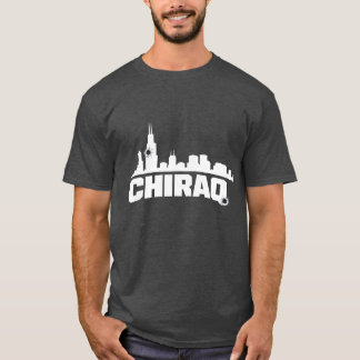 CHIRAQ スカイライン – ダメージ加工 アーバングラフィックTシャツ Tシャツ