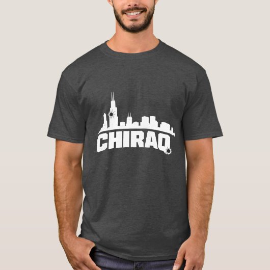CHIRAQ Skyline – Distressed Urban Graphic Tee Tシャツ (正面)