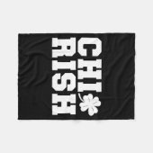 Chirish St. Patrick's Day Chi-irish Funny Chicago  フリースブランケット (正面(横))