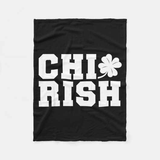 Chirish St. Patrick's Day Chi-irish Funny Chicago  フリースブランケット (正面)