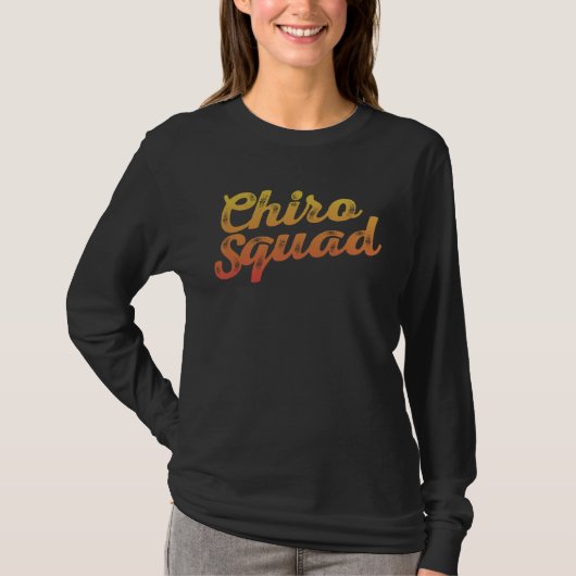Chiro Squad Back Spine Subluxation Chiropractor Hu Tシャツ (正面)
