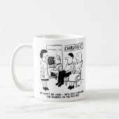 Chiropodistがフットサイトの共有をチェック中 コーヒーマグカップ (左)