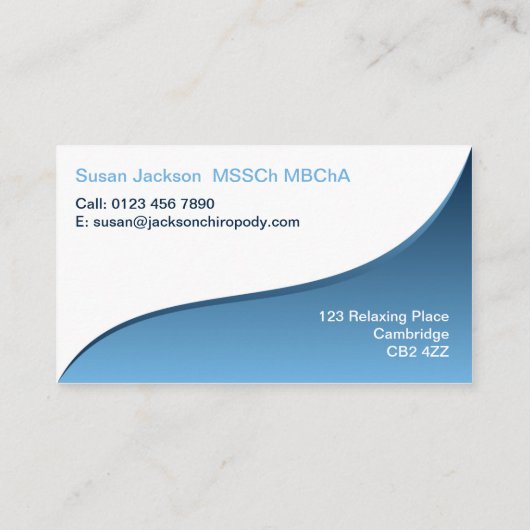 Chiropodistの名刺 名刺 (裏面)