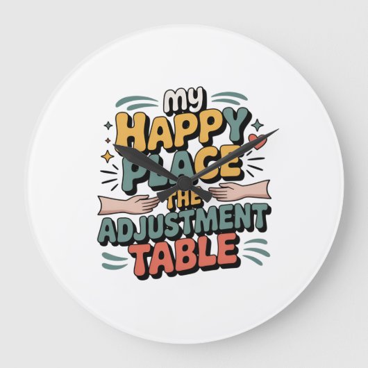 Chiropractic Adjustment Bliss for Back Pain Relief ラージ壁時計 (正面)