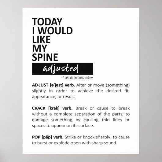 Chiropractic Art, Chiropractic Poster, Chiro  ポスター (正面)