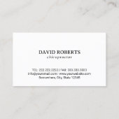 Chiropractic Black Spine Therapist Chiropractor 名刺 (裏面)