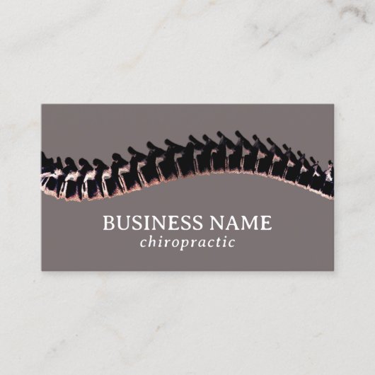 Chiropractic Black Spine Therapist Chiropractor 名刺 (正面)
