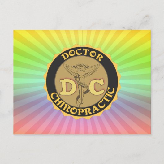 CHIROPRACTIC CADUCEUS DCのロゴの博士 ポストカード (正面)